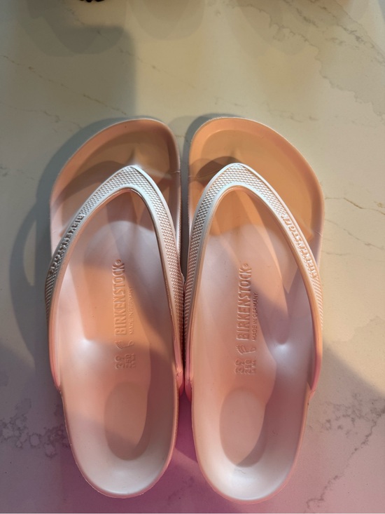 Birkenstock Shoes - Birkenstock Women’s Pink and White EVA Thong Sandals